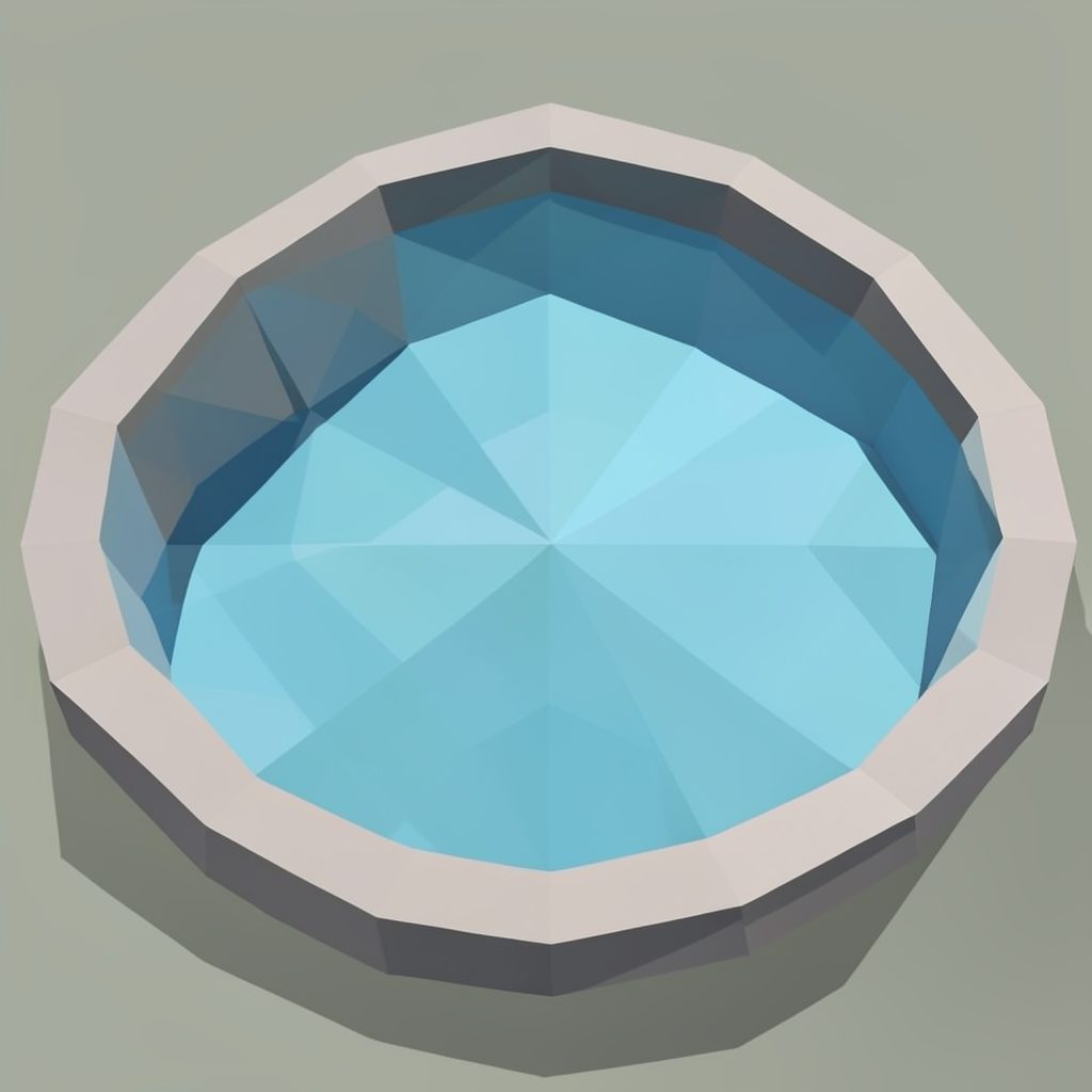 A low-poly geometric portrait composition in warm skin tones and deep navy.