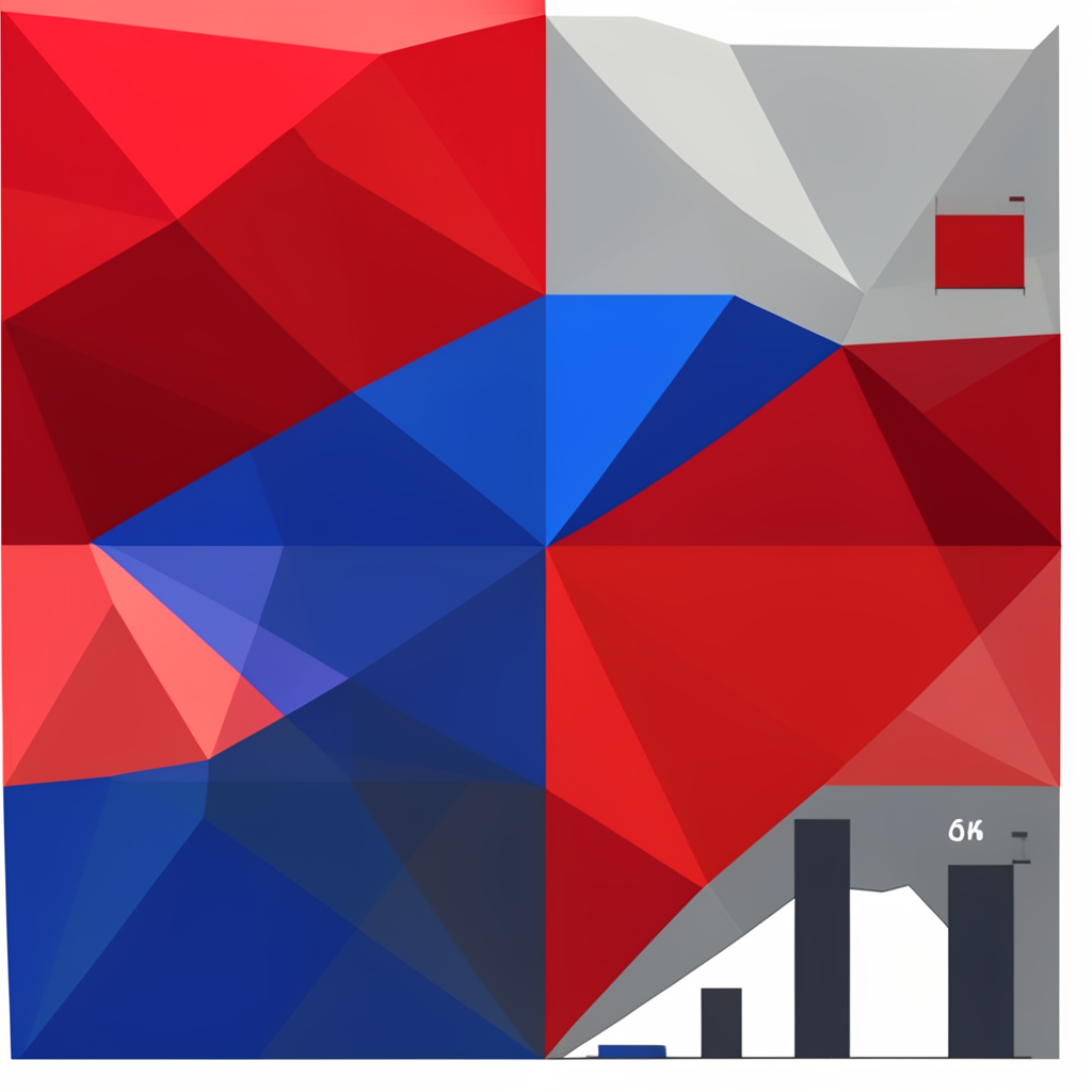 A faceted low-poly infographic-style composition with bold red, blue, and grey geometric shapes representing drowning statistics and water safety data